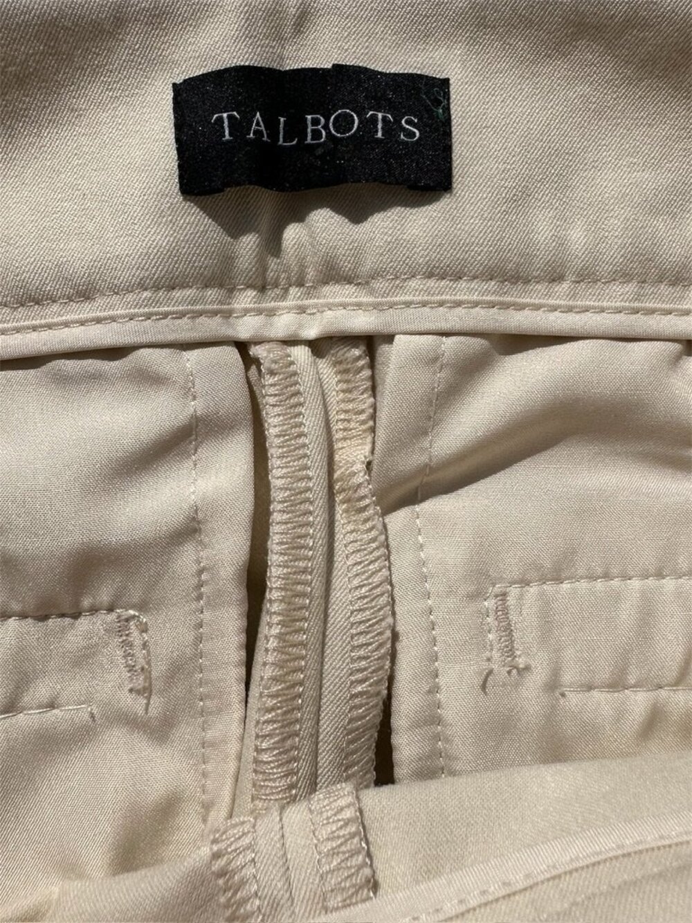 Talbots Buff Beige Chatham Ankle Pants 6 Side Zip Bi-Stretch Slim Trouser - Picture 5 of 11